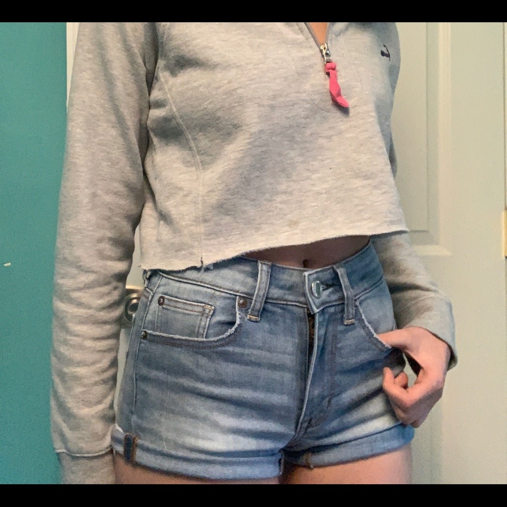 American Eagle Light Wash High Rise Shorts